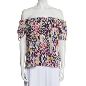 LIKE NEW!  MISA colorful Aztec print off the shoulder blouse. Sz. M
